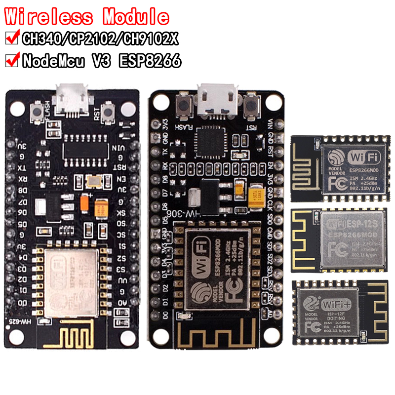Esp8266 Nodemcu - Módulo inalámbrico CH340/CP2102/CH9102X NodeMcu V3 V2