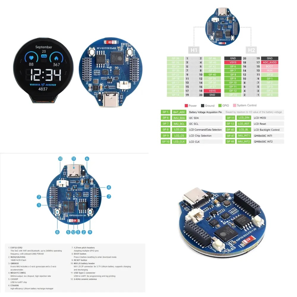 Placa de desarrollo LCD ESP32- - Esp32 reseña y precio